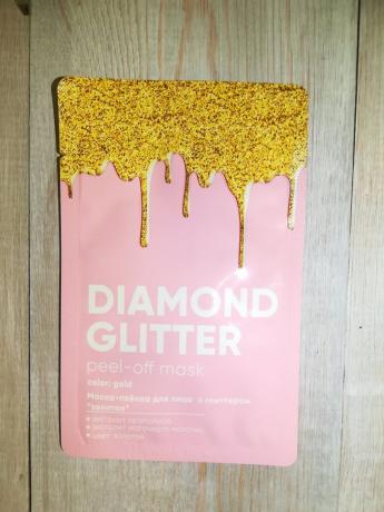 Diamant glitter peel-off rensing maske film maske gullfarge